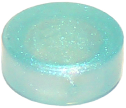 Tile Round 1 x 1 in Satin Trans-Light Blue