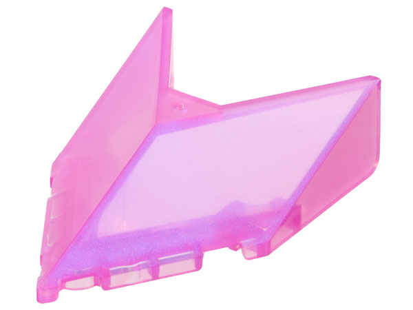 Windscreen 6 x 4 x 1 1/3 Pointed in Satin Trans-Dark Pink