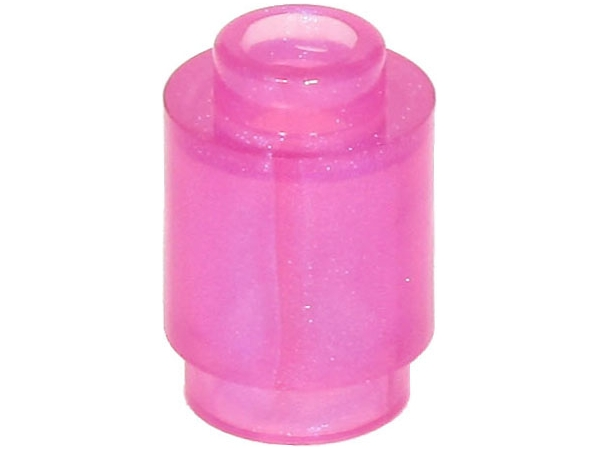 Brick Round 1 x 1 Open Stud in Satin Trans-Dark Pink