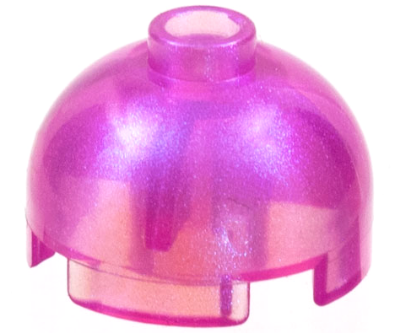 Brick Round 2 x 2 Dome Top, Vented Stud in Satin Trans-Dark Pink