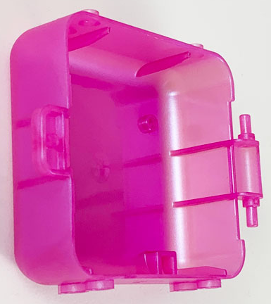 Pod, Square 3 x 8 x 6 2/3 [Male] in Satin Trans-Dark Pink