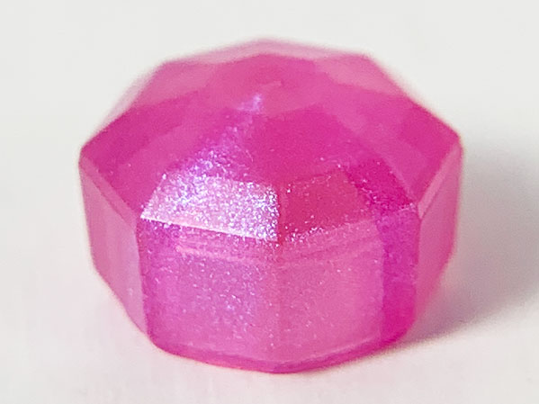 Plate Special 8-Sided Crystal/Gem 1 x 1 x 2/3 in Satin Trans-Dark Pink