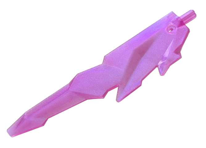 Weapon Sword with Jagged Edges, Axle in Satin Trans-Dark Pink