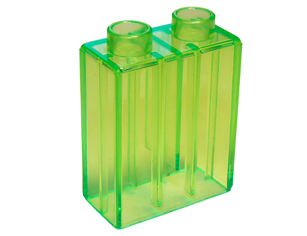 Duplo Brick 1 x 2 x 2 in Trans-Light Bright Green