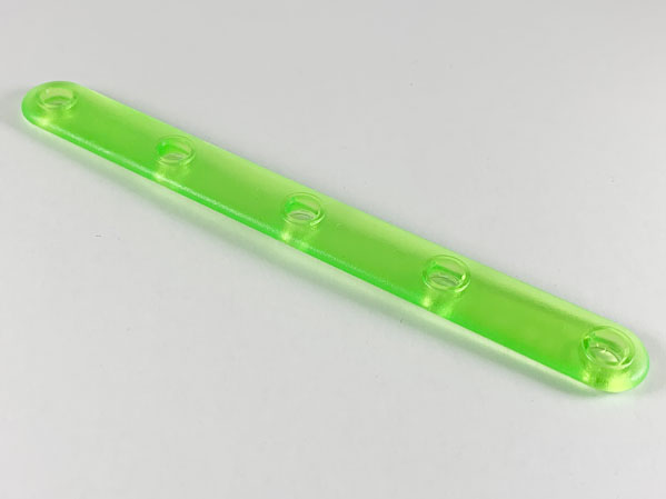 Clikits Connector, Straight 2 x 14 with 5 Holes in Trans-Light Bright Green