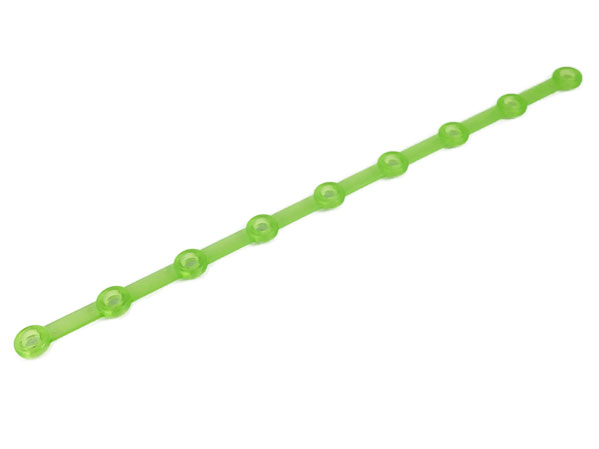 Clikits Connector, Rod 1 x 25 with 9 Holes in Trans-Light Bright Green