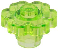 Plant, Flower 2 x 2 - Round [Open Stud] in Trans-Light Bright Green