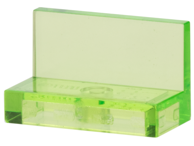 Panel 1 x 2 x 1 [Square Corners] in Trans-Light Bright Green