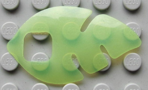 Clikits Icon Accent, Leaf 5 x 3 with Cutouts in Trans-Light Bright Green