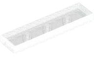 Tile 1 x 4 with Groove in Satin Trans-Clear