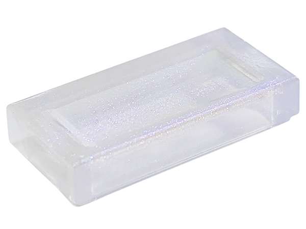 Tile 1 x 2 with Groove in Satin Trans-Clear
