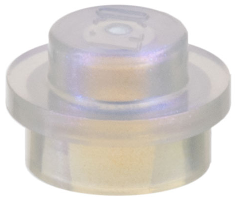 Plate Round 1 x 1 with Solid Stud in Satin Trans-Clear