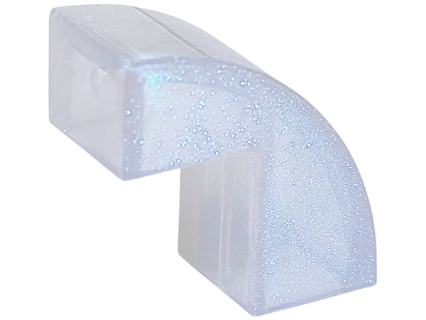 Brick Curved 1 x 2 x 1 2/3 with 1 Cutout in Satin Trans-Clear