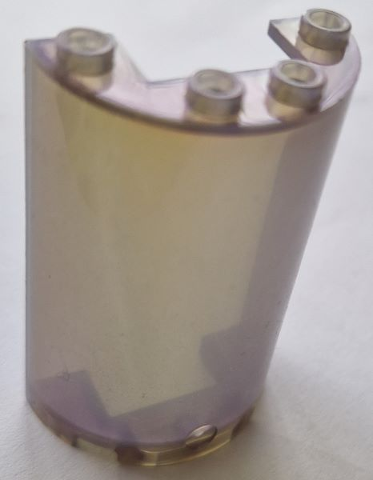 Cylinder Half 2 x 4 x 5 with 1 x 2 cutout in Satin Trans-Brown