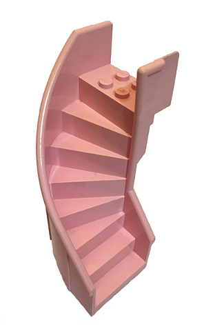 Stairs 6 x 6 x 9 1/3 Curved Enclosed in Pink