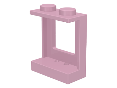 Window 1 x 2 x 2 Plane, Solid Studs in Pink