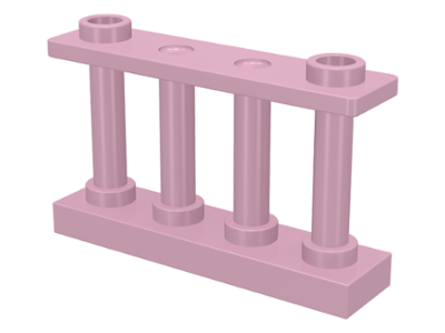 Fence Spindled 1 x 4 x 2 [2 Top Studs] in Pink