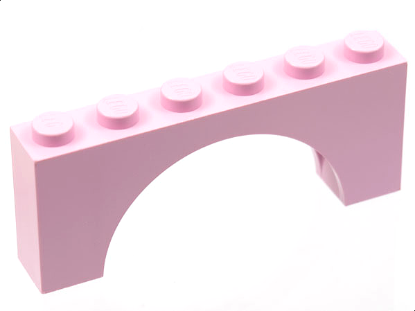 Brick Arch 1 x 6 x 2 - Thick Top with Reinforced Underside in Pink