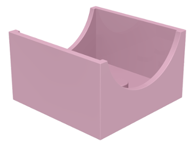 Box 4 x 4 x 2 Bottom with Semicircle Cut-out Ends in Pink