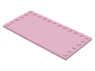 Plate Special 6 x 12 with Studs on 3 Edges in Pink