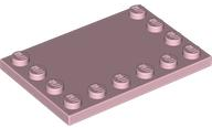 Plate Special 4 x 6, Studs on 3 Edges in Pink