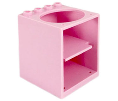 Belville, Cupboard 4 x 4 x 4 with Elliptical Hole for Sink in Pink
