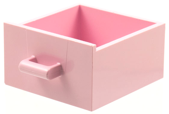 Cupboard 4 x 4 x 4 Drawer, Open Handle in Pink