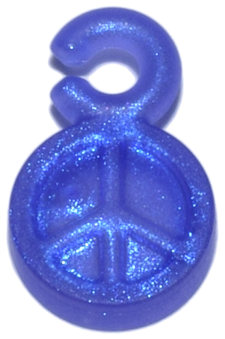 Pendant Peace Sign in Satin Trans-Purple