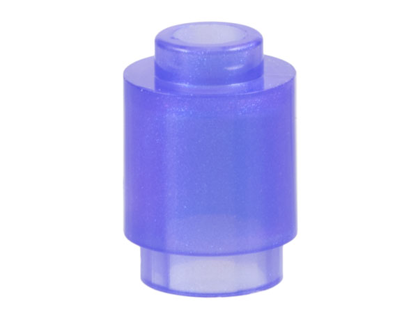 Brick Round 1 x 1 Open Stud in Satin Trans-Purple