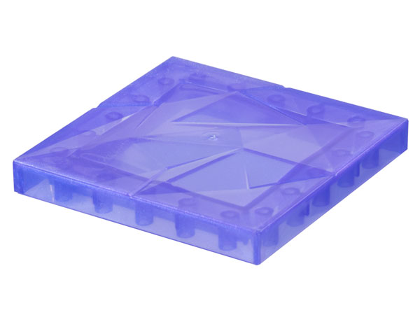 Tile 6 x 6 x 2/3, Angled Textured Surface (Ice) in Satin Trans-Purple