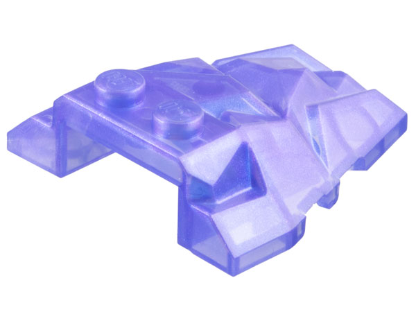 Brick Wedged, Sloped 4 x 4 Fractured Polygon Top in Satin Trans-Purple