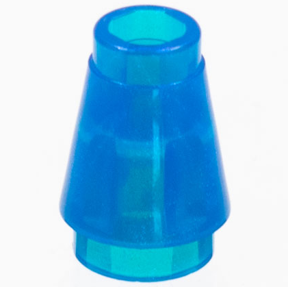 Cone 1 x 1 [Top Groove] in Satin Trans-Dark Blue