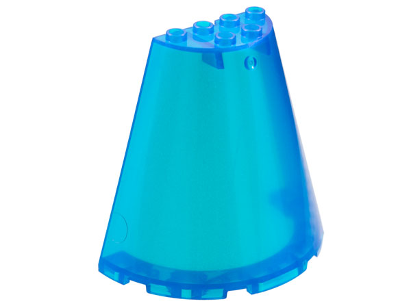Cone Half 8 x 4 x 6 in Satin Trans-Dark Blue