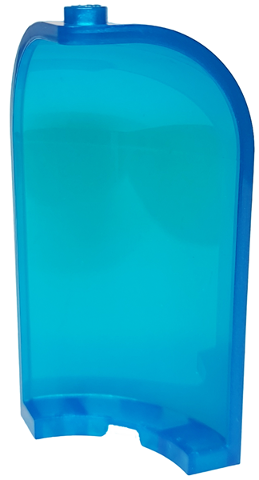 Panel 3 x 3 x 6 Corner Convex with Curved Top in Satin Trans-Dark Blue