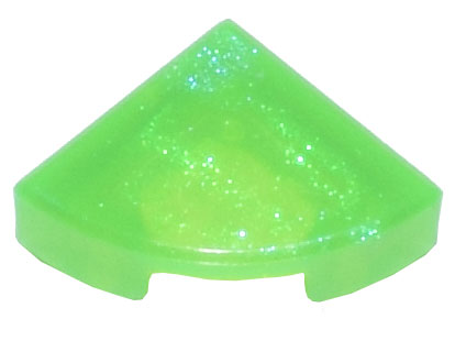 Tile Round 1 x 1 Quarter in Satin Trans-Bright Green