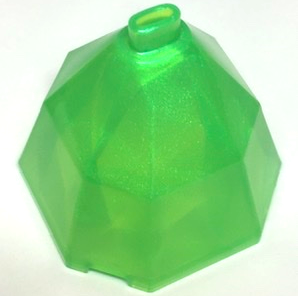 Minidoll Skirt, Full, Octagonal, No Feet in Satin Trans-Bright Green