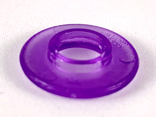 Clikits Bead, Ring Thin Large with Hole with Low Connector in Trans-Medium Purple