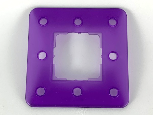 Clikits Frame, Square 3 x 3 with 8 Holes in Trans-Medium Purple