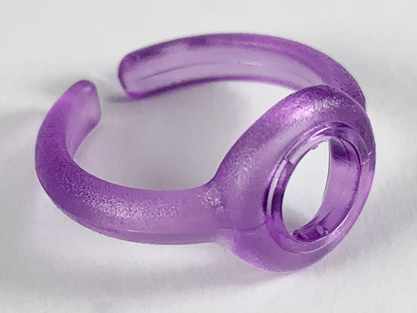 Clikits Ring, Narrow Band with Hole in Top in Trans-Medium Purple