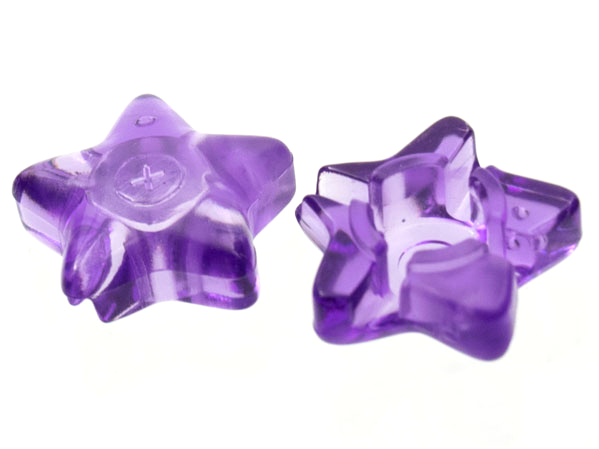 Clikits Icon, Star 2 x 2 Small, with Hole in Trans-Medium Purple