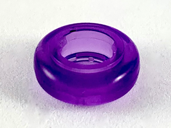 Clikits Bead, Ring, Thick Small with Hole in Trans-Medium Purple