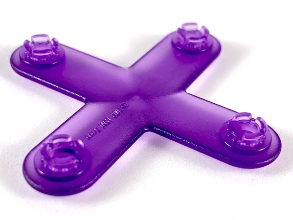 Clikits Connector 2 x 2 Cross with 4 Studs in Trans-Medium Purple