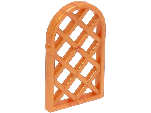 Window 1 x 2 x 2 2/3 Pane Lattice Diamond with Rounded Top in Reddish Gold