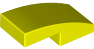 Brick Curved 2 x 1 No Studs [1/2 Bow] in Neon Yellow