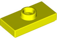 Plate Special 1 x 2 with 1 Stud with Groove and Inside Stud Holder (Jumper) in Neon Yellow