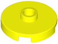 Plate Special Round 2 x 2 with Center Stud (Jumper Plate) in Neon Yellow