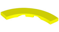 Tile 4 x 4 Curved, Macaroni in Neon Yellow
