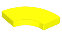 Tile 2 x 2 Curved, Macaroni in Neon Yellow