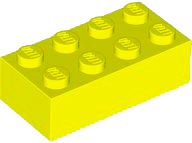 Brick 2 x 4 in Neon Yellow