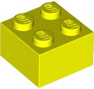 Brick 2 x 2 in Neon Yellow